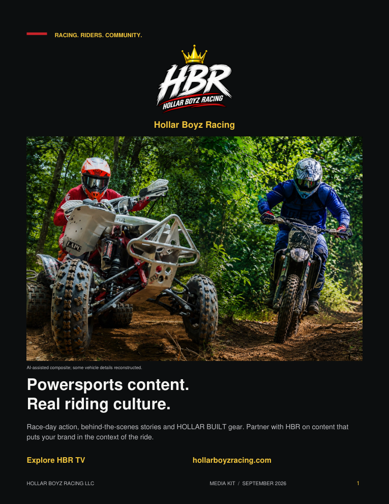 Page 1: Hollar Boyz Racing introduction. Full text available in the PDF.
